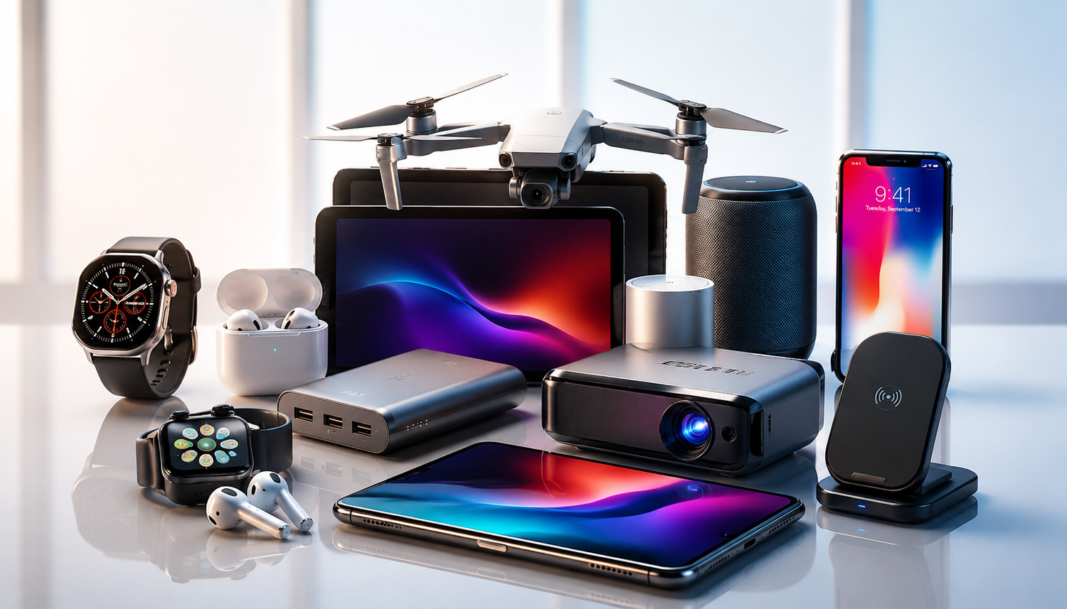 Tech Gadgets including portable electronics