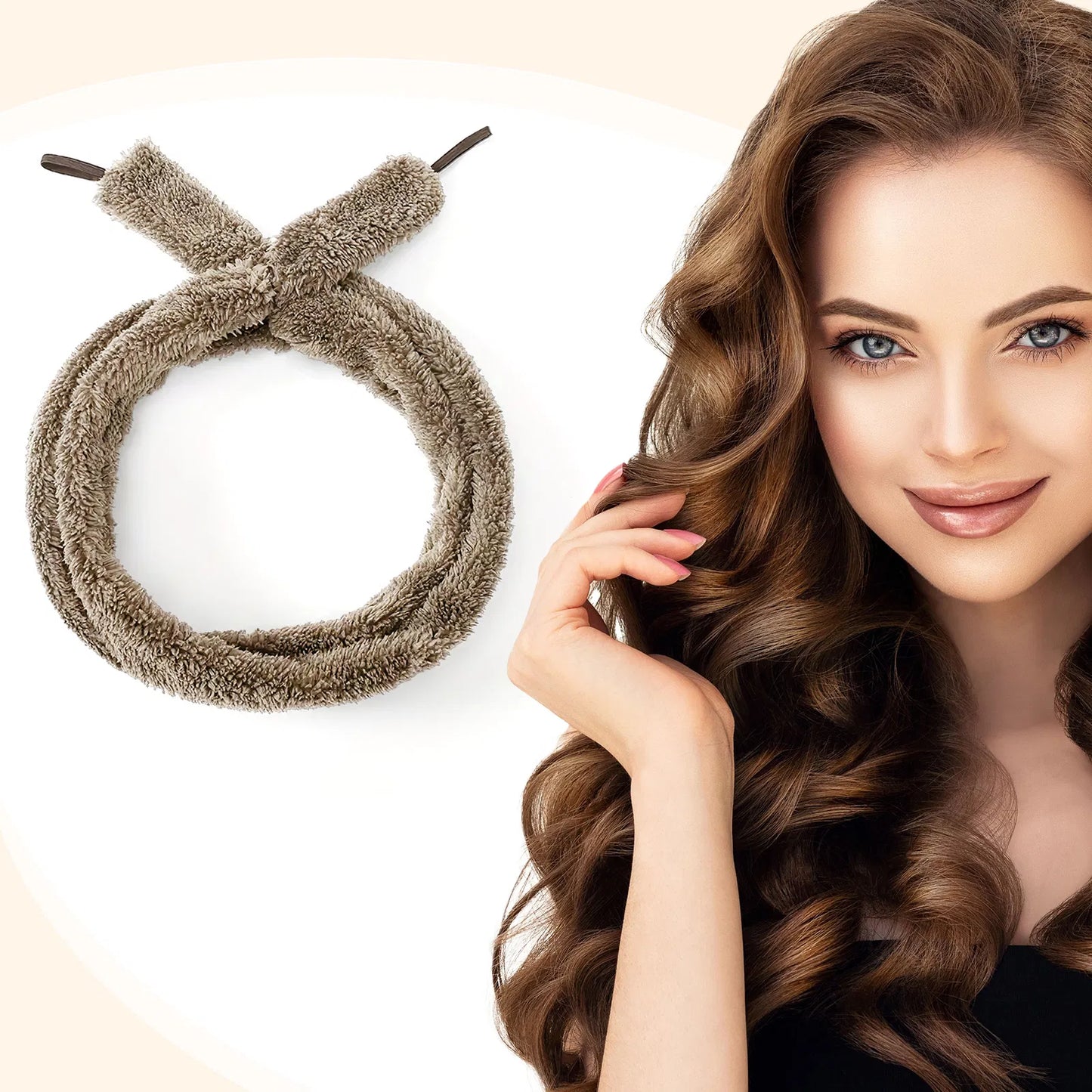Satin Heatless Hair Curler with Satin Scrunchies