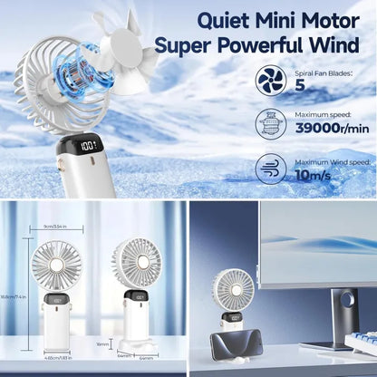 Portable Handheld Mini Fan Digital Display