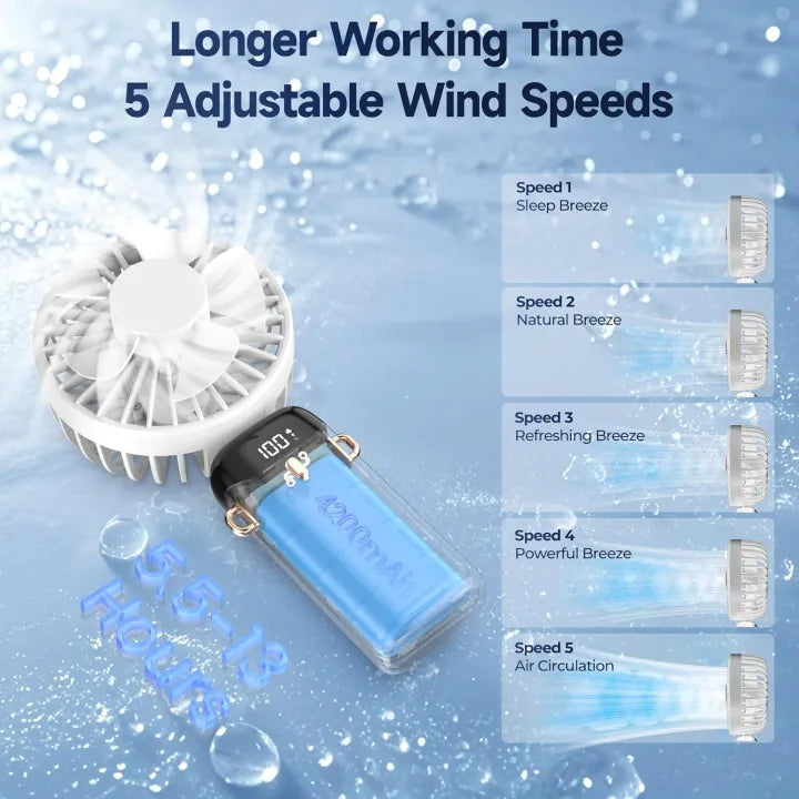 Portable Handheld Mini Fan Foldable Design